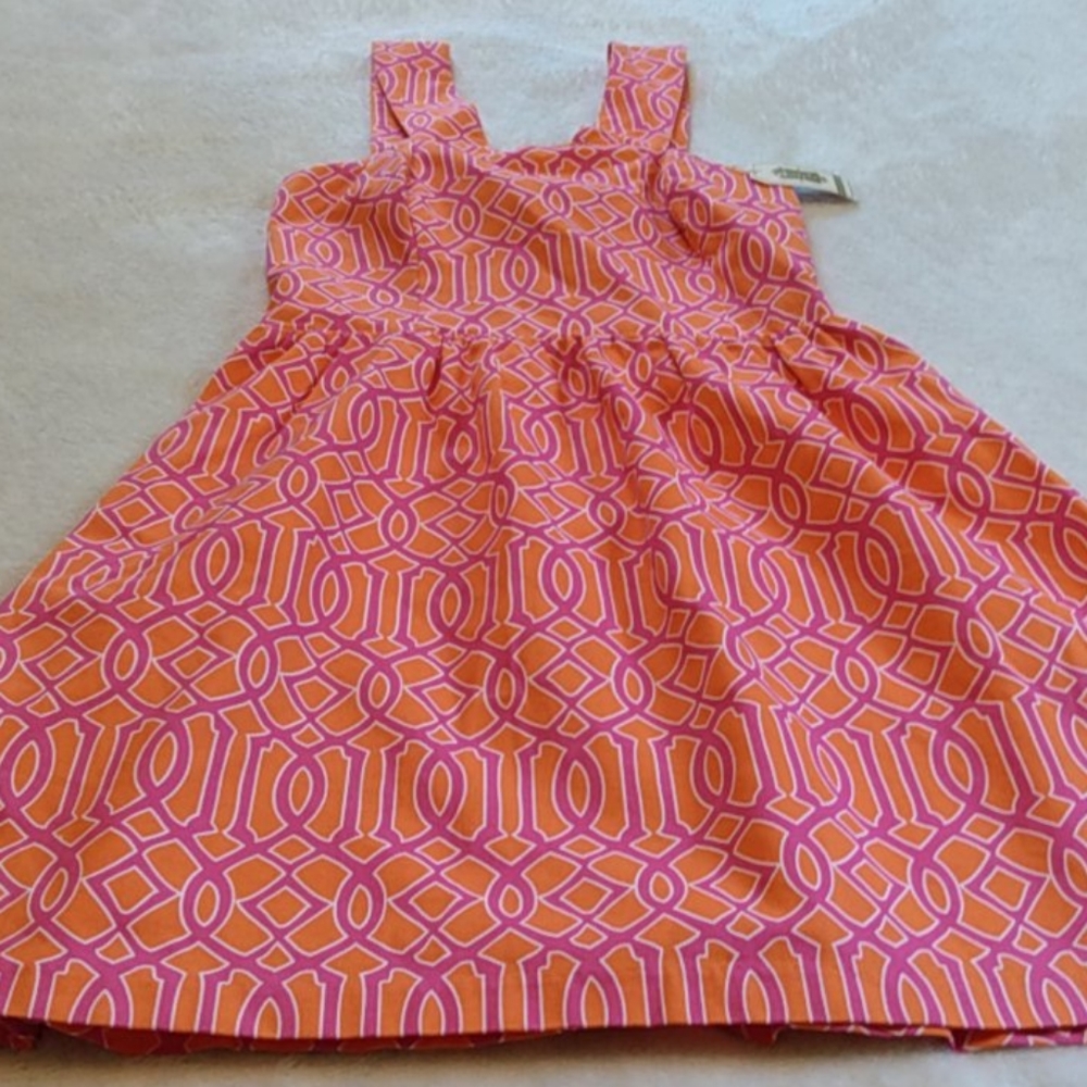 NWT MudPie Pink & Orange Open Back Charlotte Dress - Picture 9 of 10